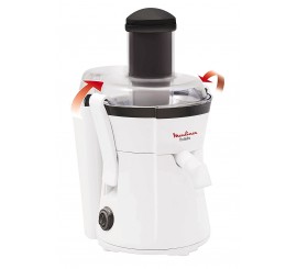 Moulinex Centrifugeuse Frutelia JU350B39, Jus de Fruits ou Légumes, Capacité 0,8L Réservoir Pulpe Extracteur 400W Blanc