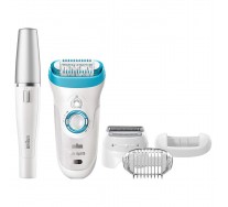 Braun Épilateur, Silk-épil 9 9-558, sans fil avec technologie Wet&Dry et 5 accessoires incluant un épilateur pour le visage