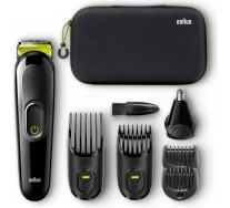 Braun Tondeuse 6-En-1 Tout-En-Un MGK3921 TS, Tondeuse Barbe Et Cheveux, Tondeuse Nez Et Oreilles, Noir/Vert